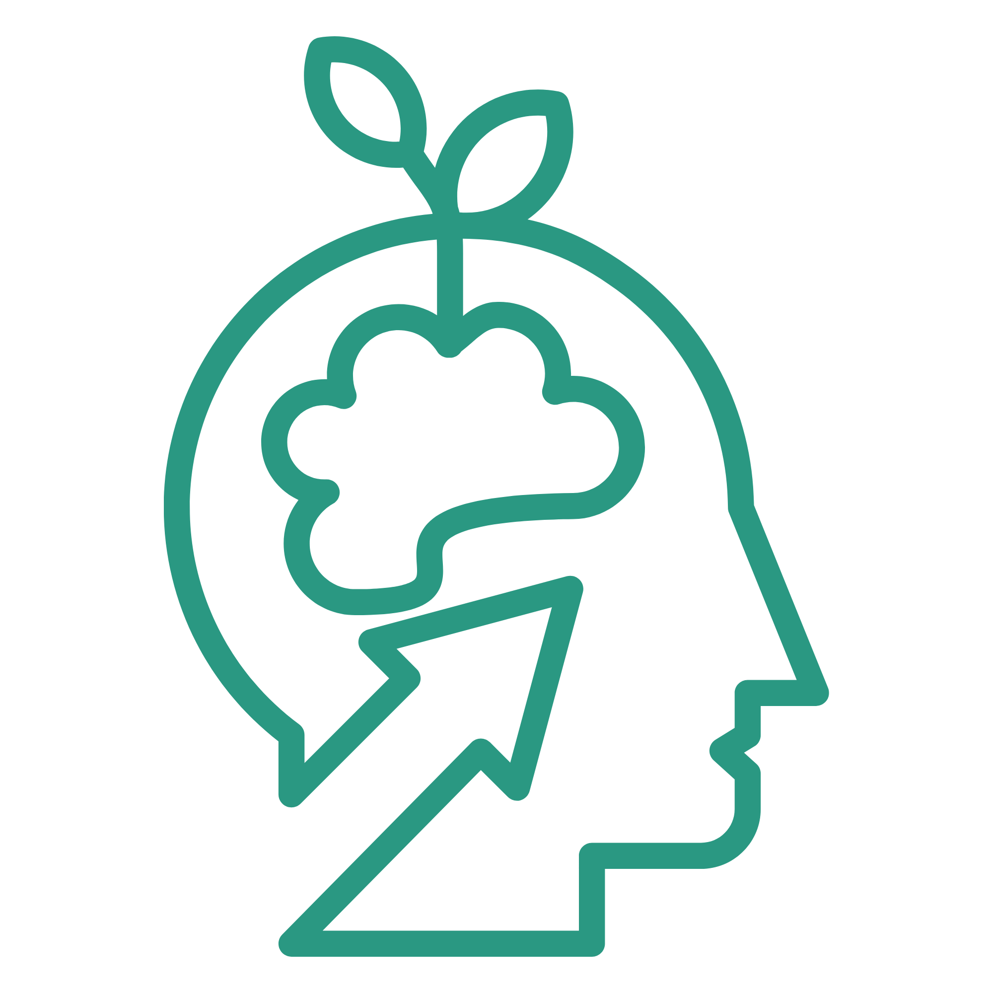 A teal magnifying glass icon on a black background.
