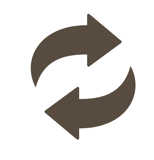 Icon of two arrows forming a circle, representing refresh or synchronization.