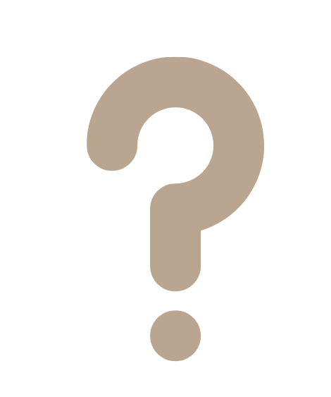 A grey question mark on a black background.
