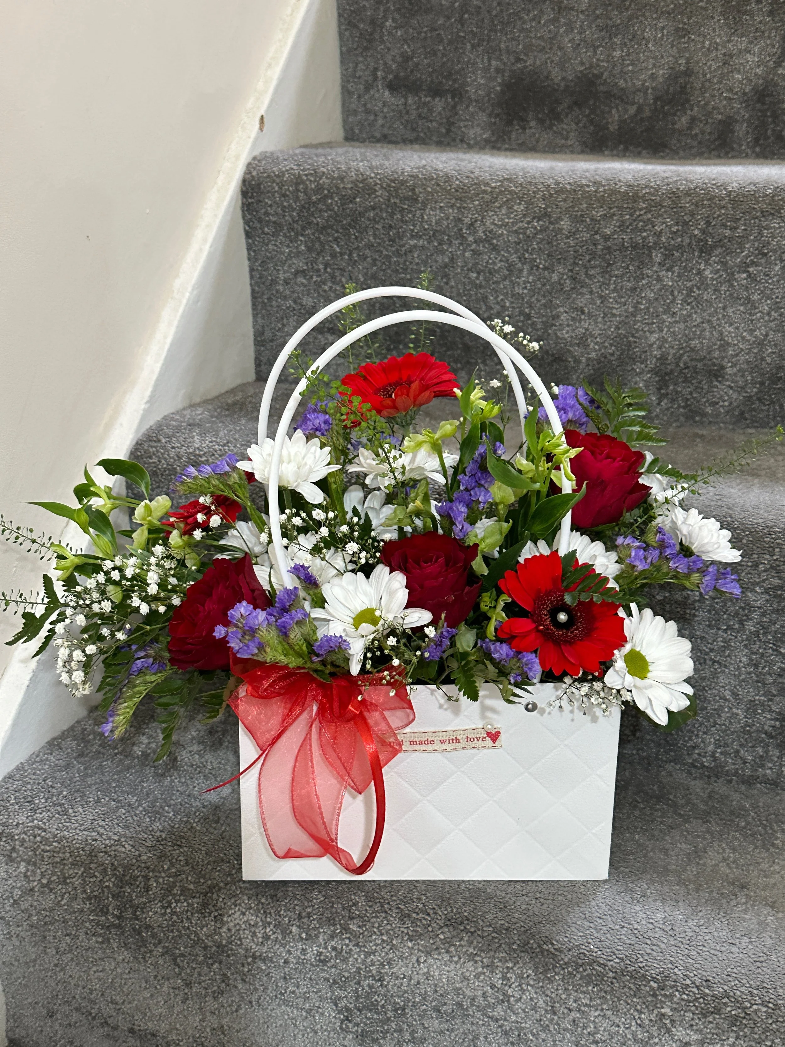 Quilted Tote Flower Arrangement