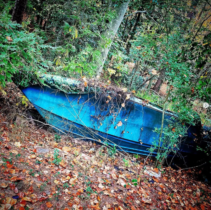 abandoned boat on site