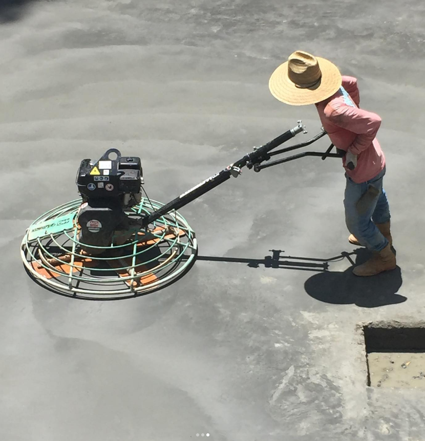 power trowel in use