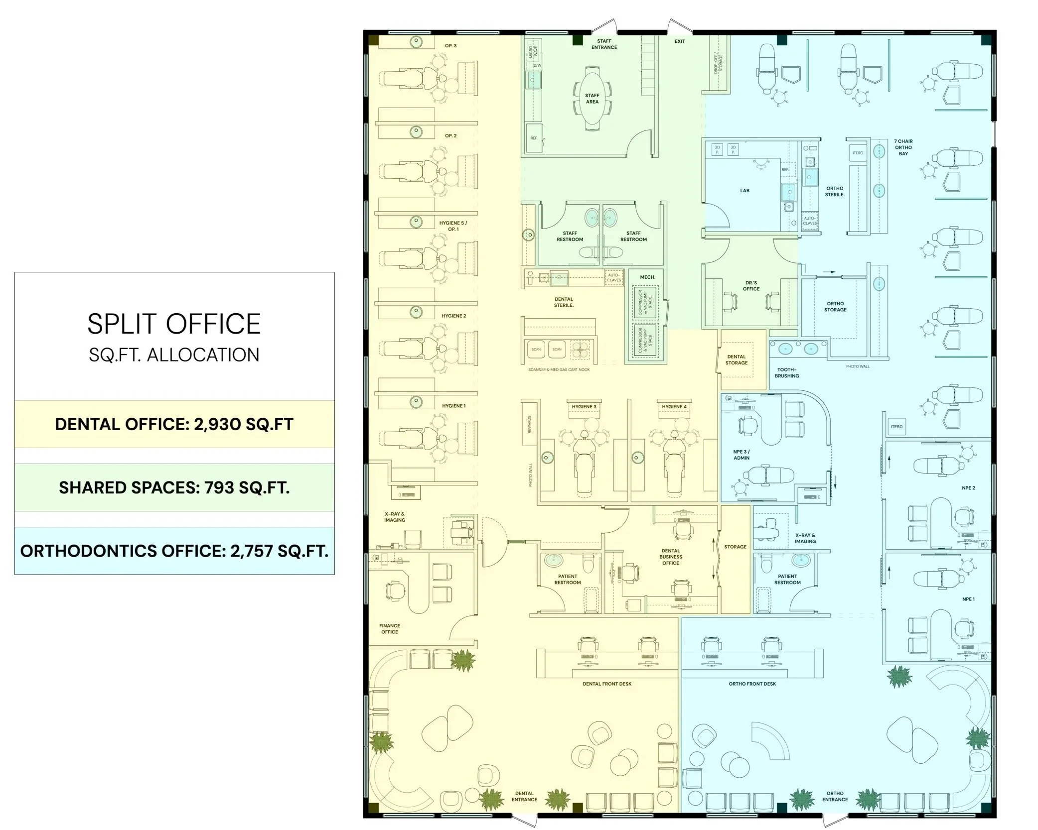 Split Ortho/Dental Office Floorplan