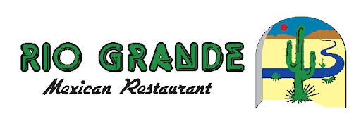 Logo for Rio Grande Mexican Restaurant featuring a cactus and desert landscape.