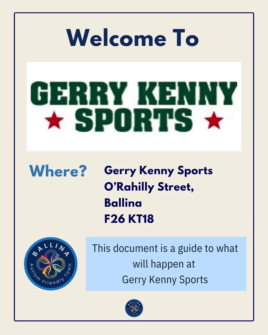 Visual Guide for our Autism Friendly Champion @gerrykennysports