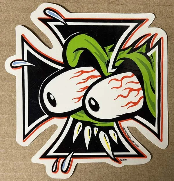 Kozik KZS14 Fink Eyes Iron Cross Vintage Poster Pop Sticker