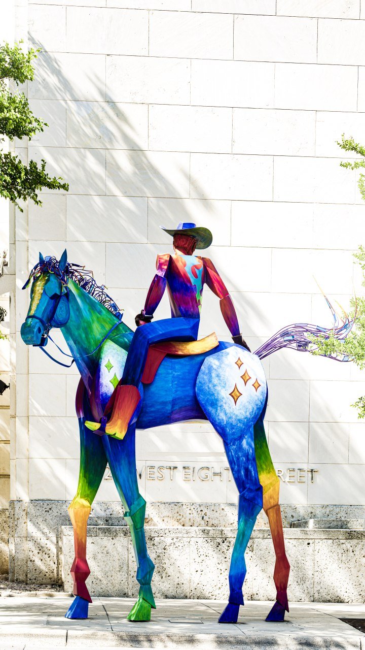 One of Houston's painted horses in full technicolor.