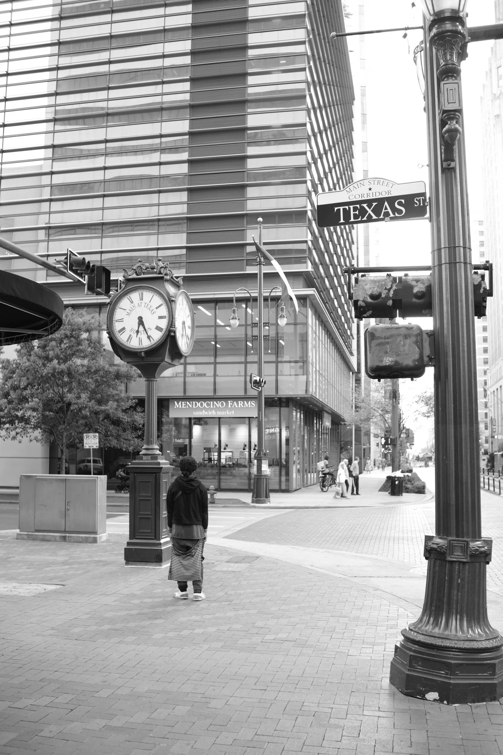 The street clock at Texas Avenue.