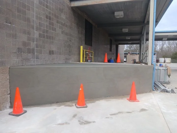 Completed concrete loading dock expansion at Ben Lomand Connect Plant Operations Facility in McMinnville TN