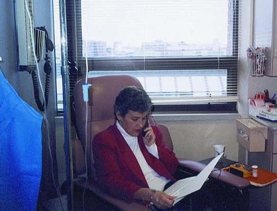 22. Even chemotherapy eventually got to be routine and I was always trying to keep busy during my two hour treatment. With my cell phone and a few inches of paper from my In Basket, I could stay in touch with my staff, and there weren’t as many inter
