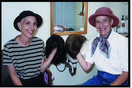 11. Cindy and I met at a cancer program in early June, and after discovering that we were starting chemo at the same time, we decided to go through treatment together, a couple of “Bosom Buddies”. We both bought our wigs while we still had hair, and