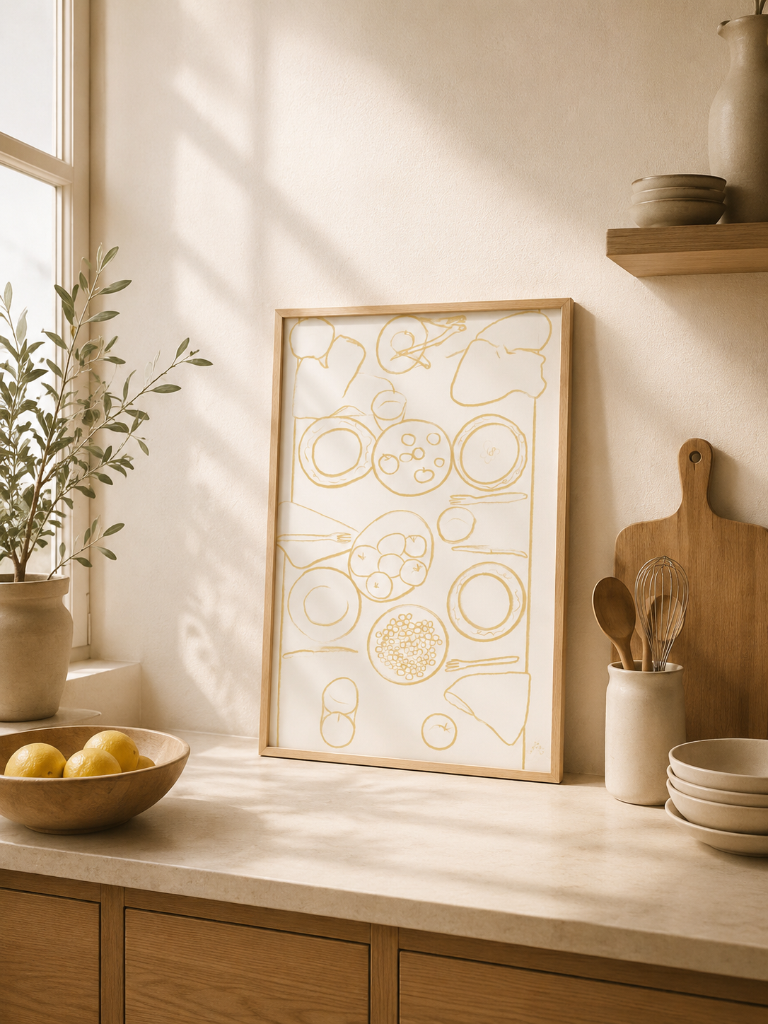 Art Print: Yellow Table Setting