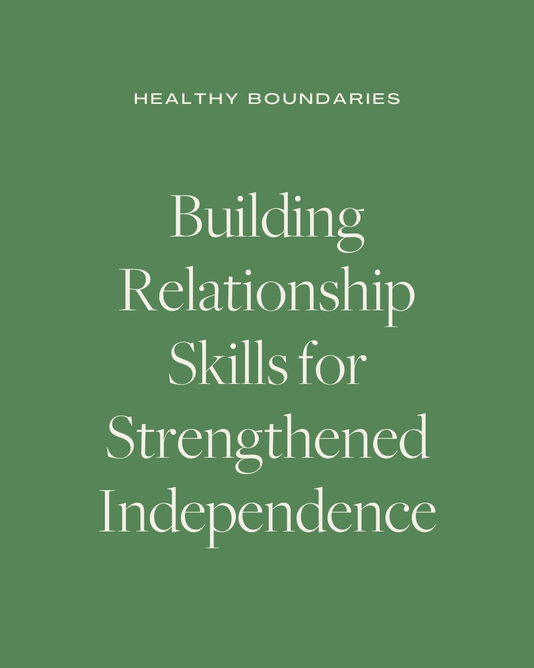 Healthy Relationships and Boundaries