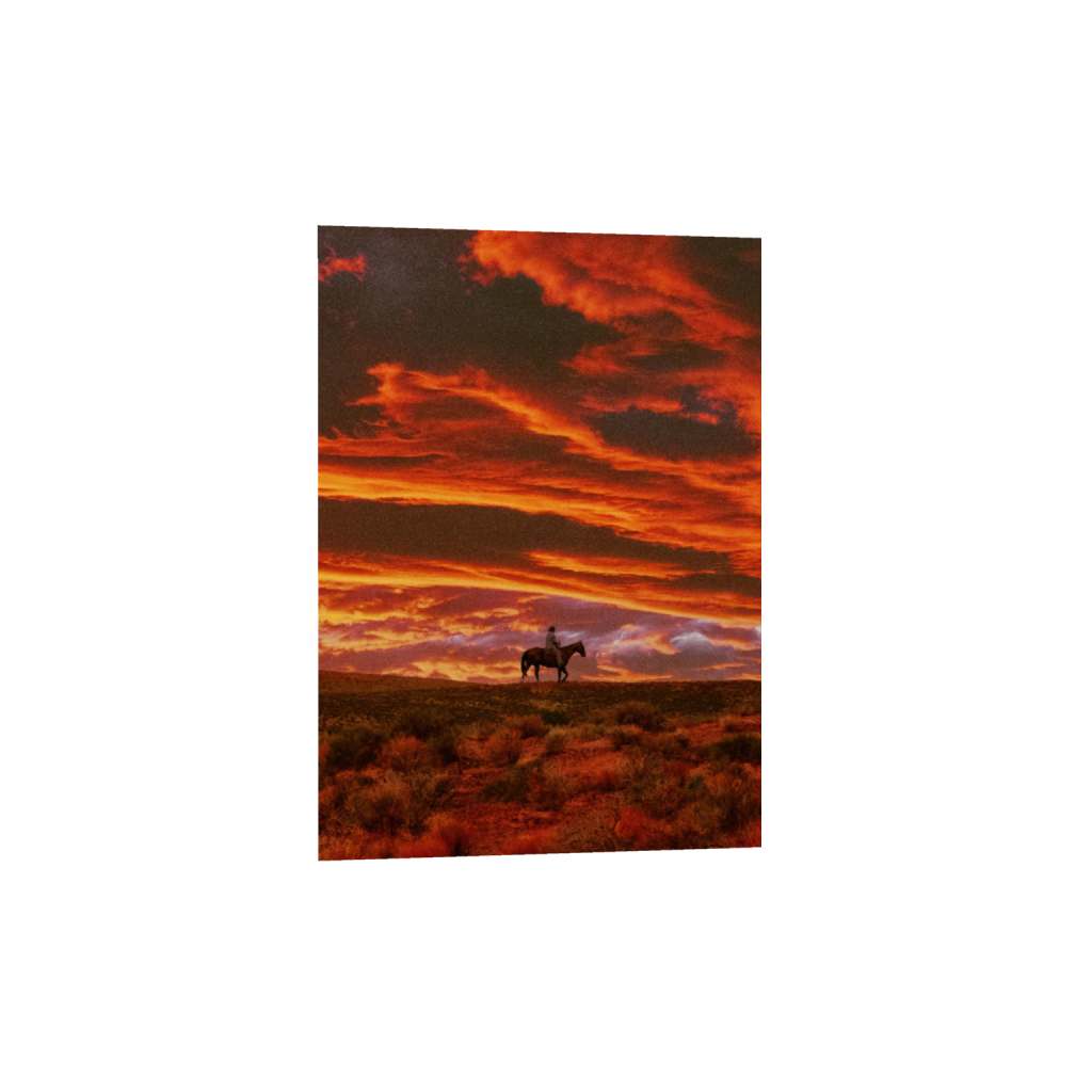 Man on Horse - Painted Sunset