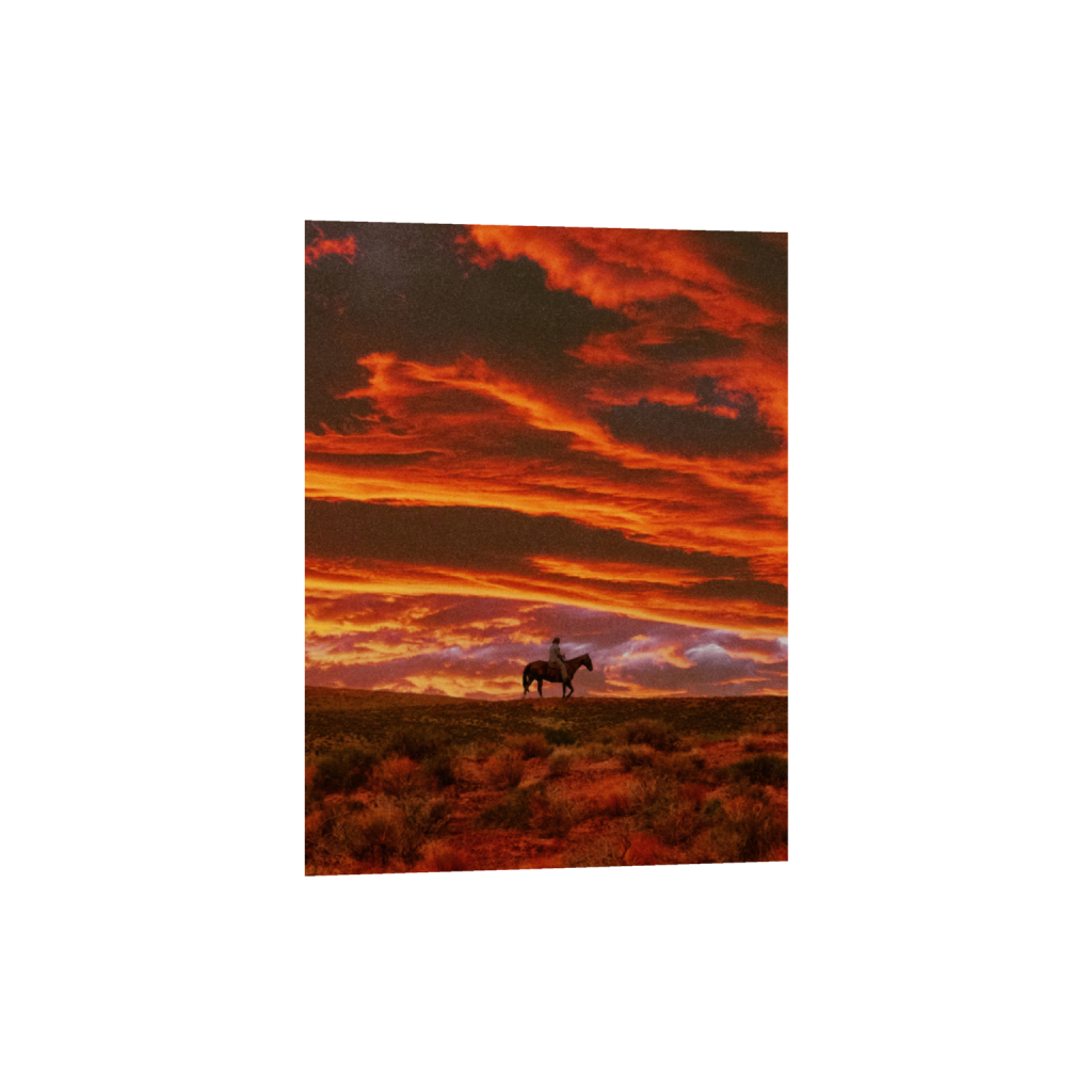Man on Horse - Painted Sunset