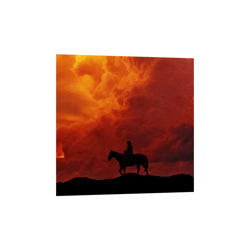 Man on Horse - Monsoon Sunset
