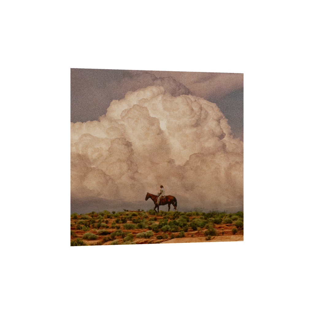 Man on Horse - Western Clouds