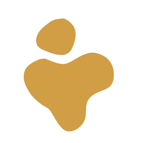 Illustration of a fox paw print in gold color.