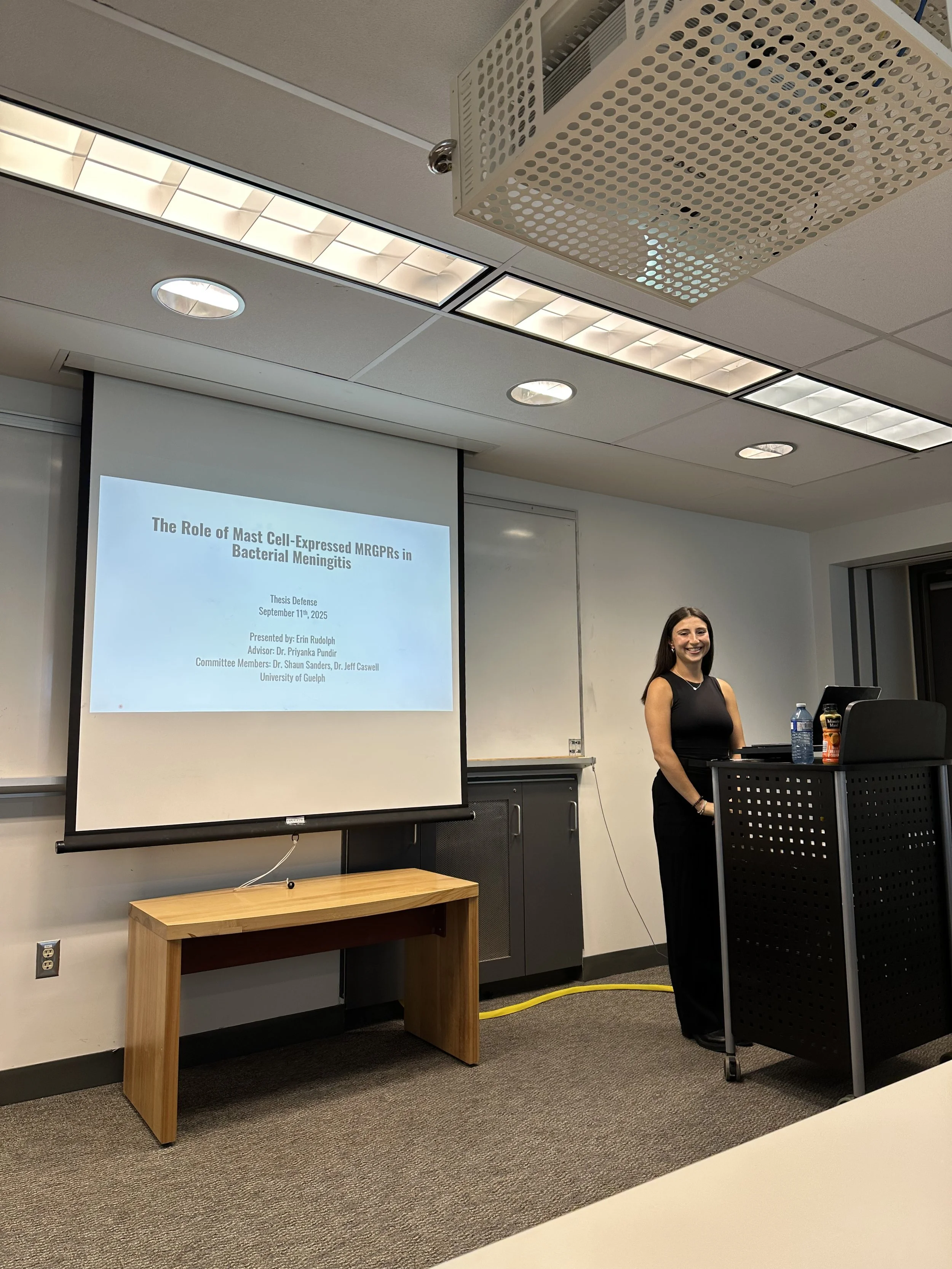 Erin successfully defending her MSc thesis, September 2025