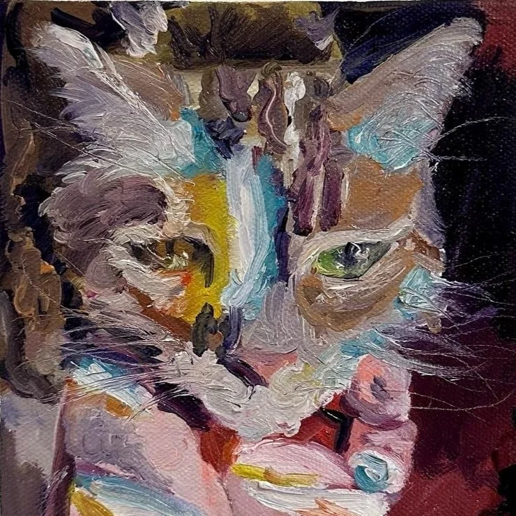 “Duke” 6x6 inches, oil on stretched canvas.