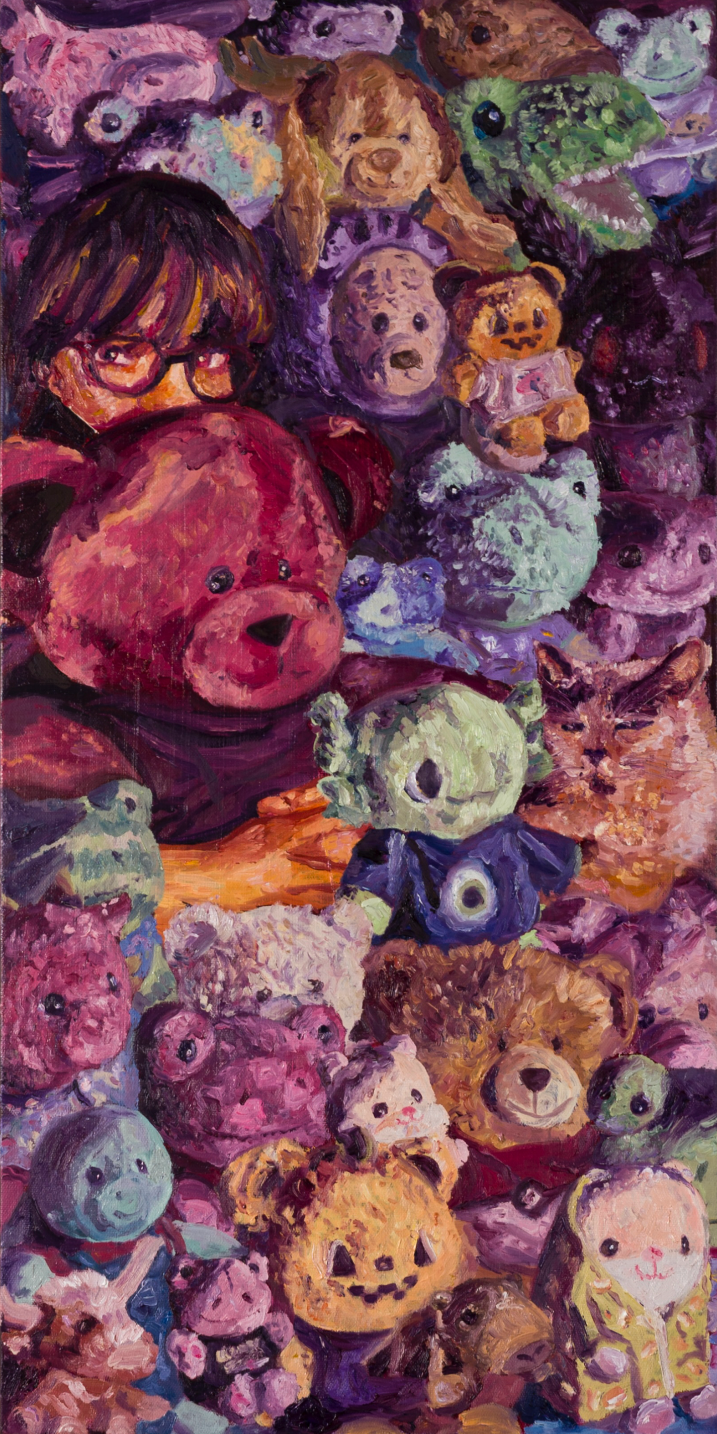 "Crowd Comfort" 30x15 inches, oil on stretched canvas. 2025.