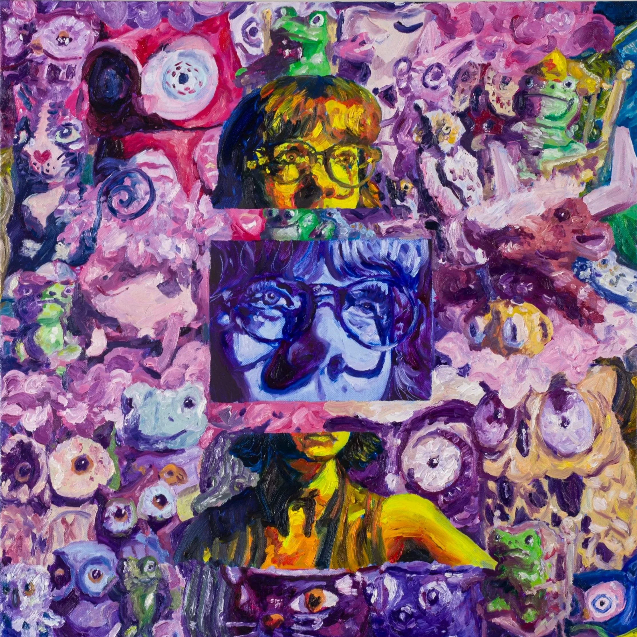 "Breaking The Threshold" 20x20 inches, oil on stretched canvas. 2025.