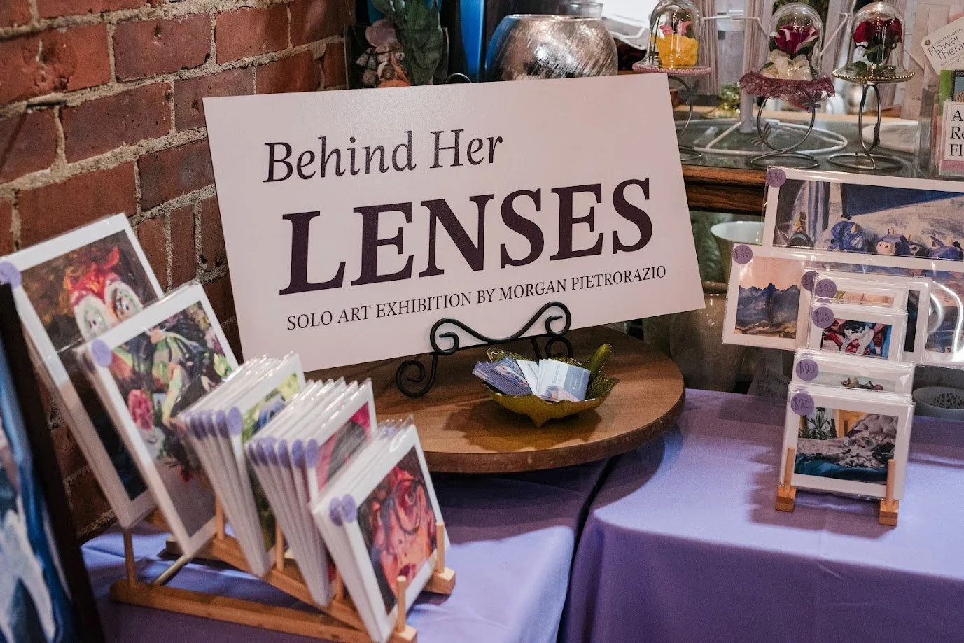Behind Her Lenses- Solo Show. Showcased Artist, Art Installer. Terri’s Flower Shop, Naugatuck CT.