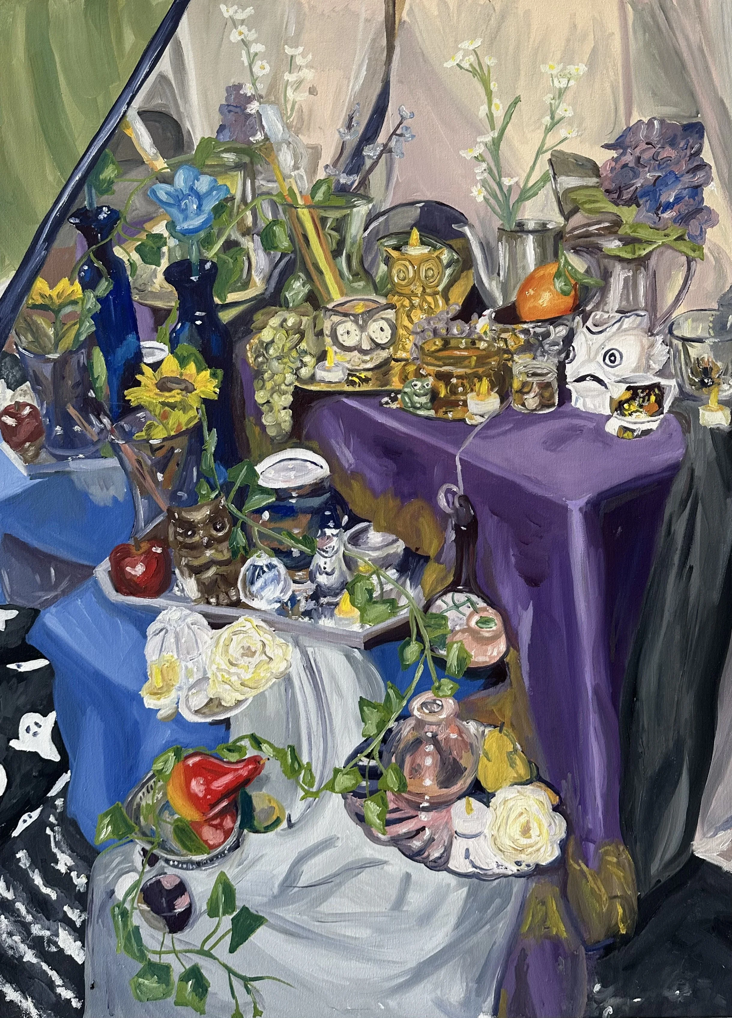 “Congestion Through Reflection Part Two” 30x40 inches, oil on stretched canvas.