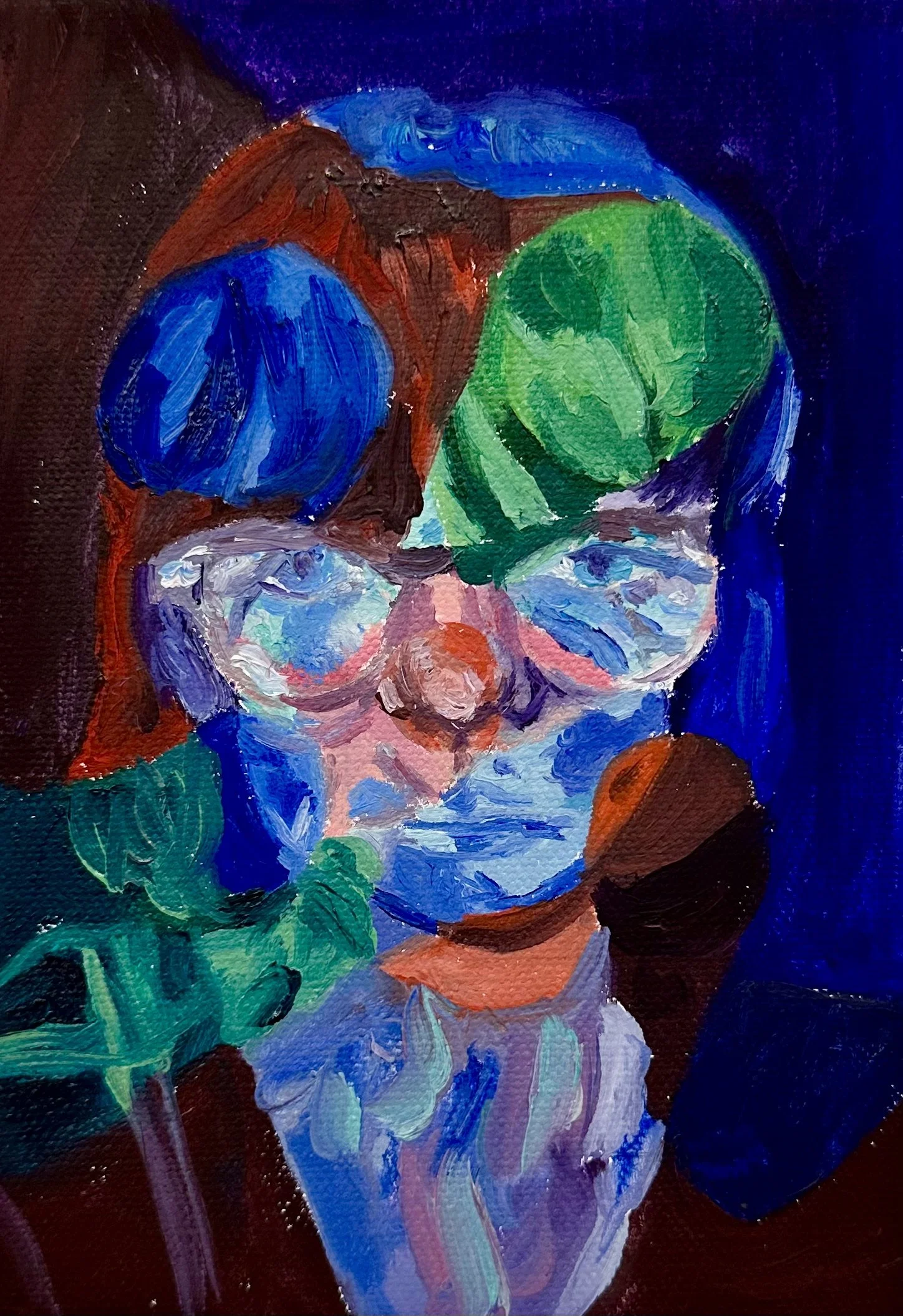 "Fragments of Resilience 2" . 5x7 inches, oil on stretched canvas.