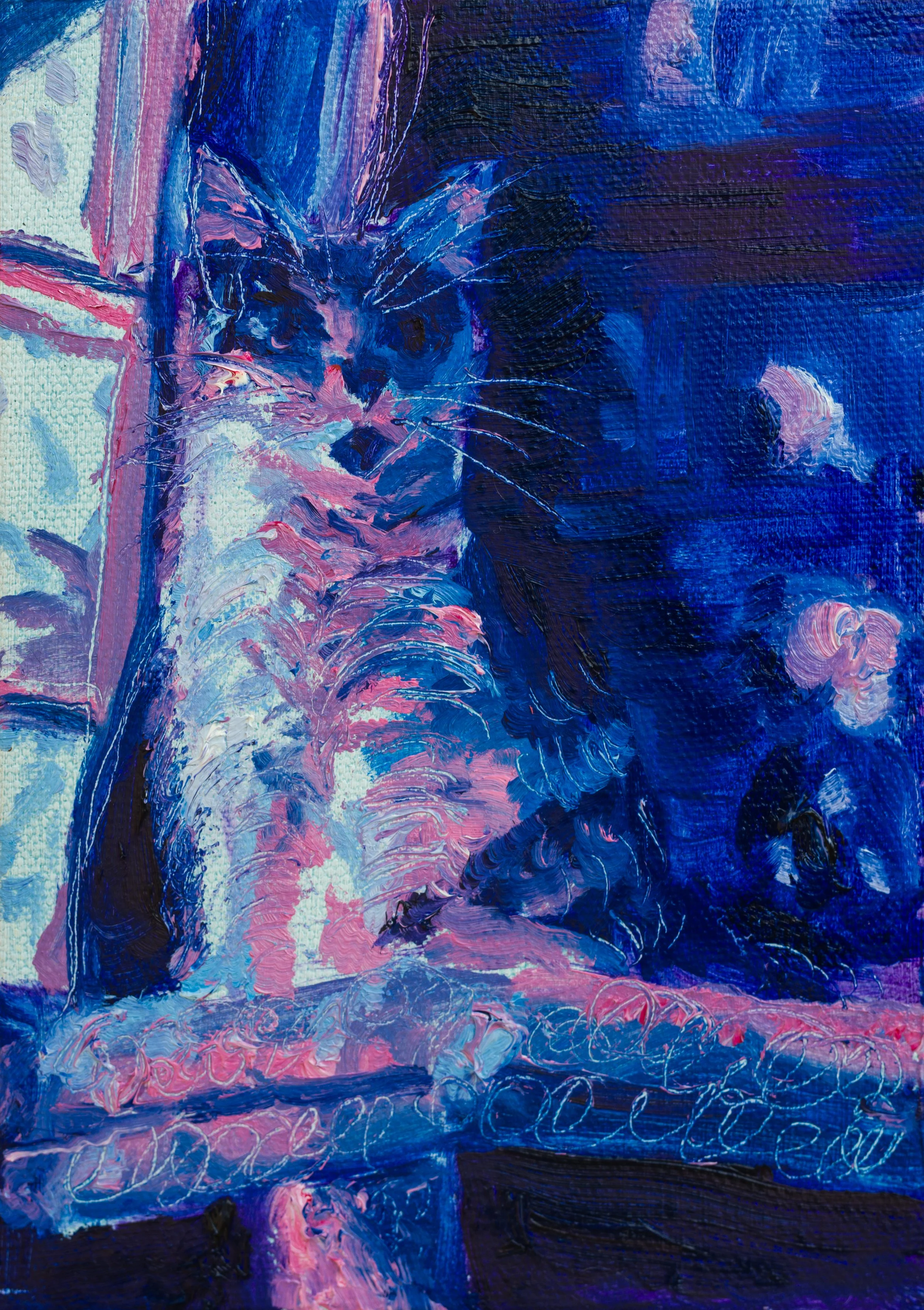 “Overseeing the Window” 5x7 inches, oil on stretched canvas.