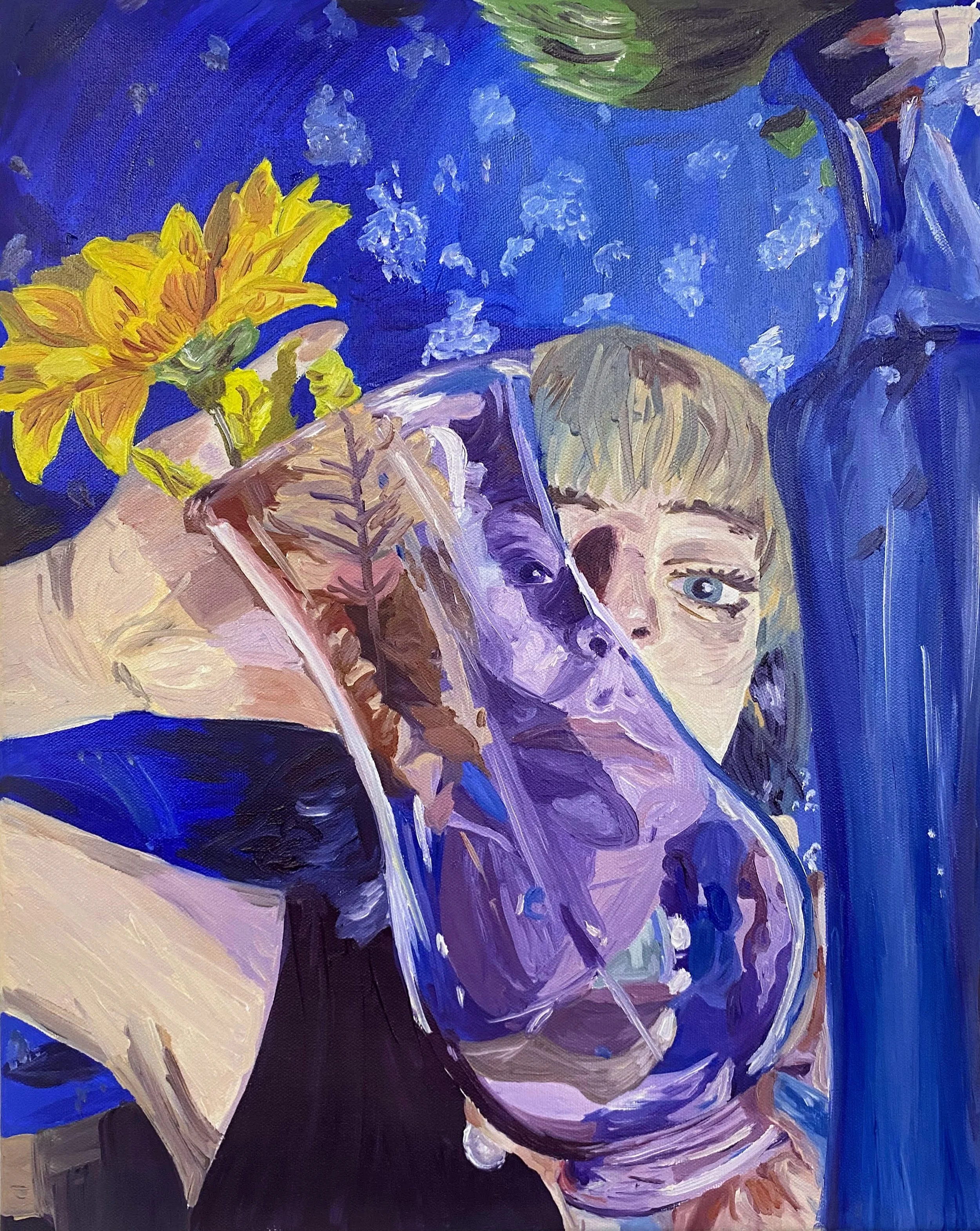 “Through a Vase” 16x20 inches, oil on stretched canvas.