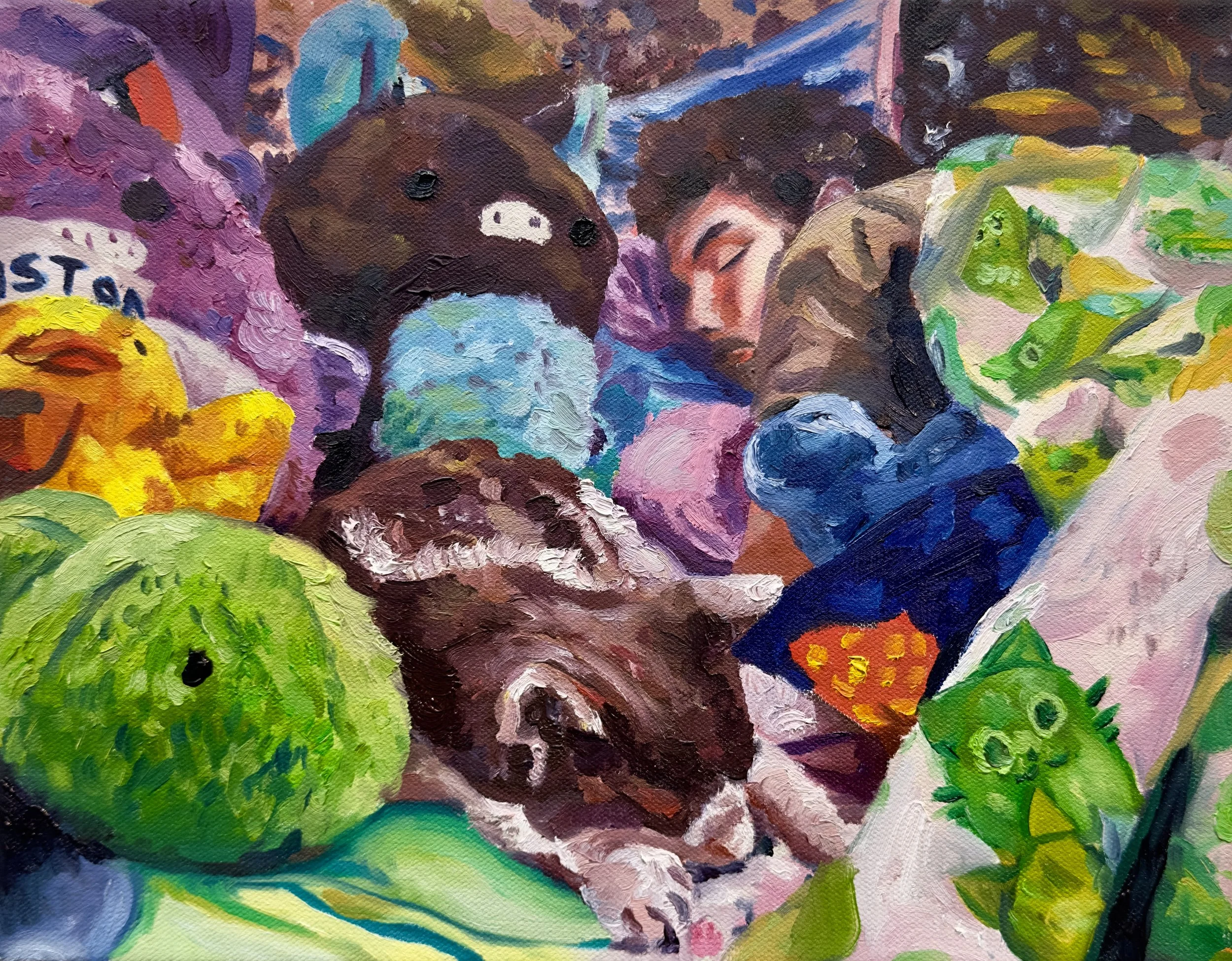 “Nestled and Nowhere” 11x14 inches, oil on stretched canvas.