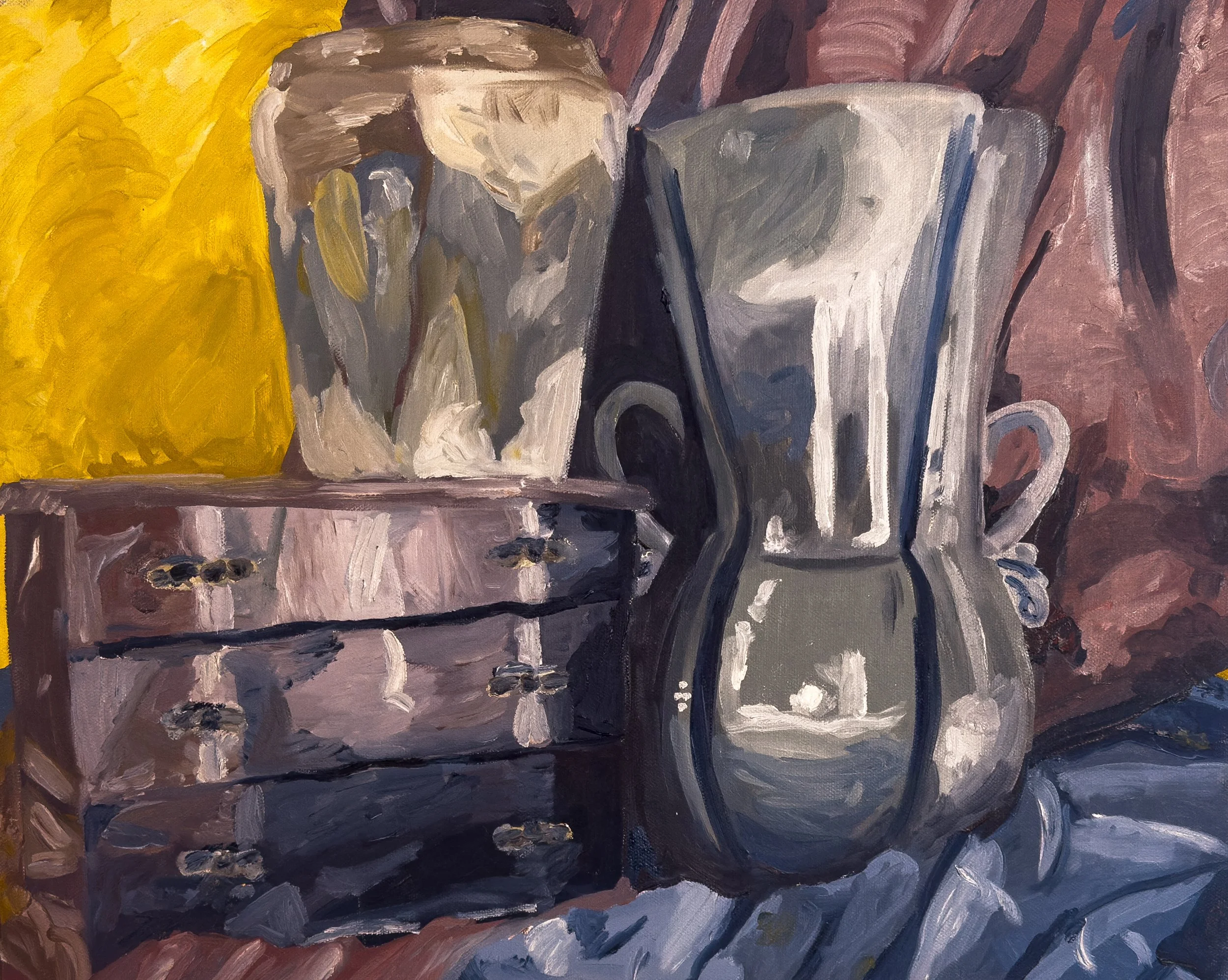 “Study of my Mother's Things” 16x20 inches, oil on stretched canvas.