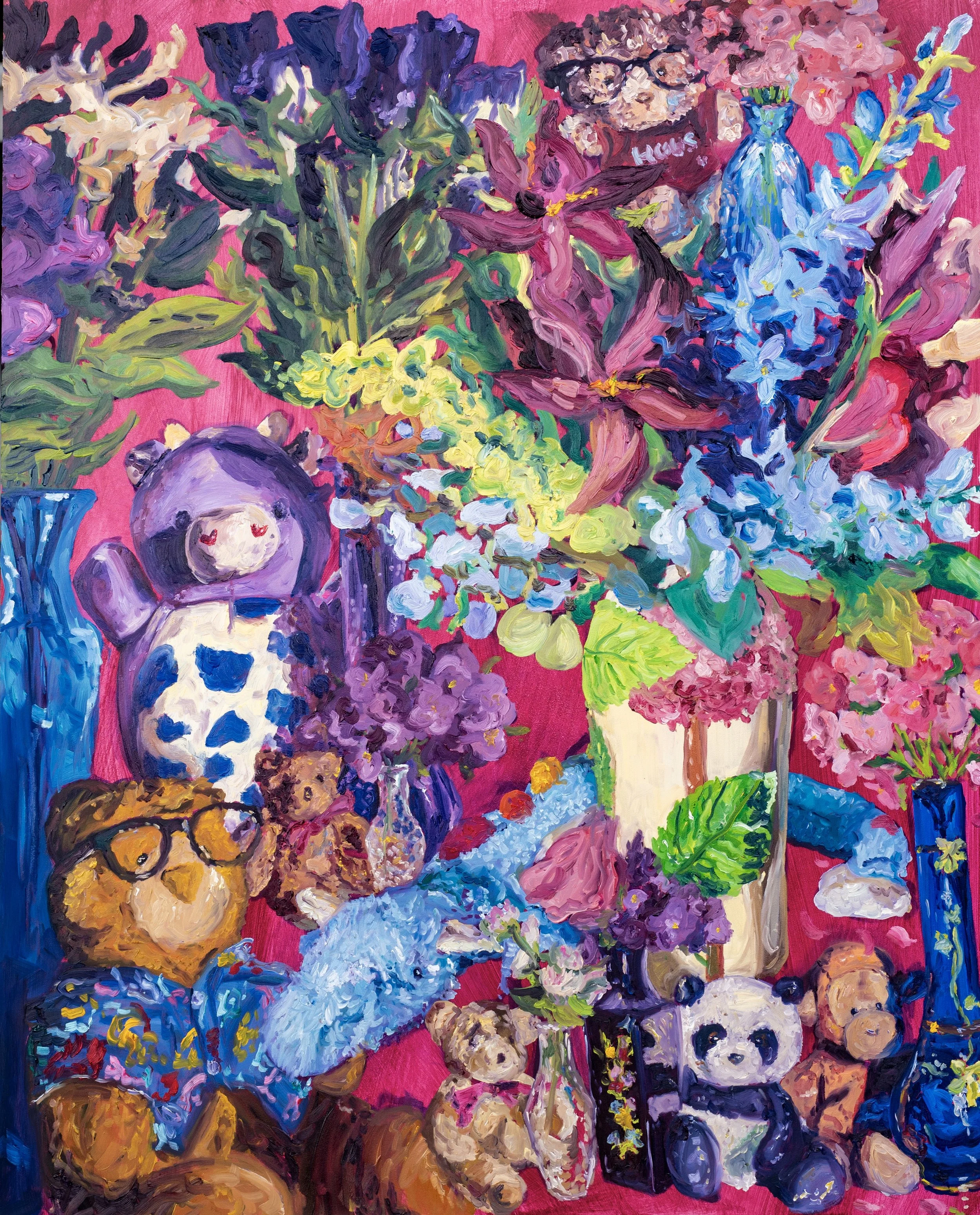 "Where Everything Blooms" 24x30 inches, oil on wood panel.