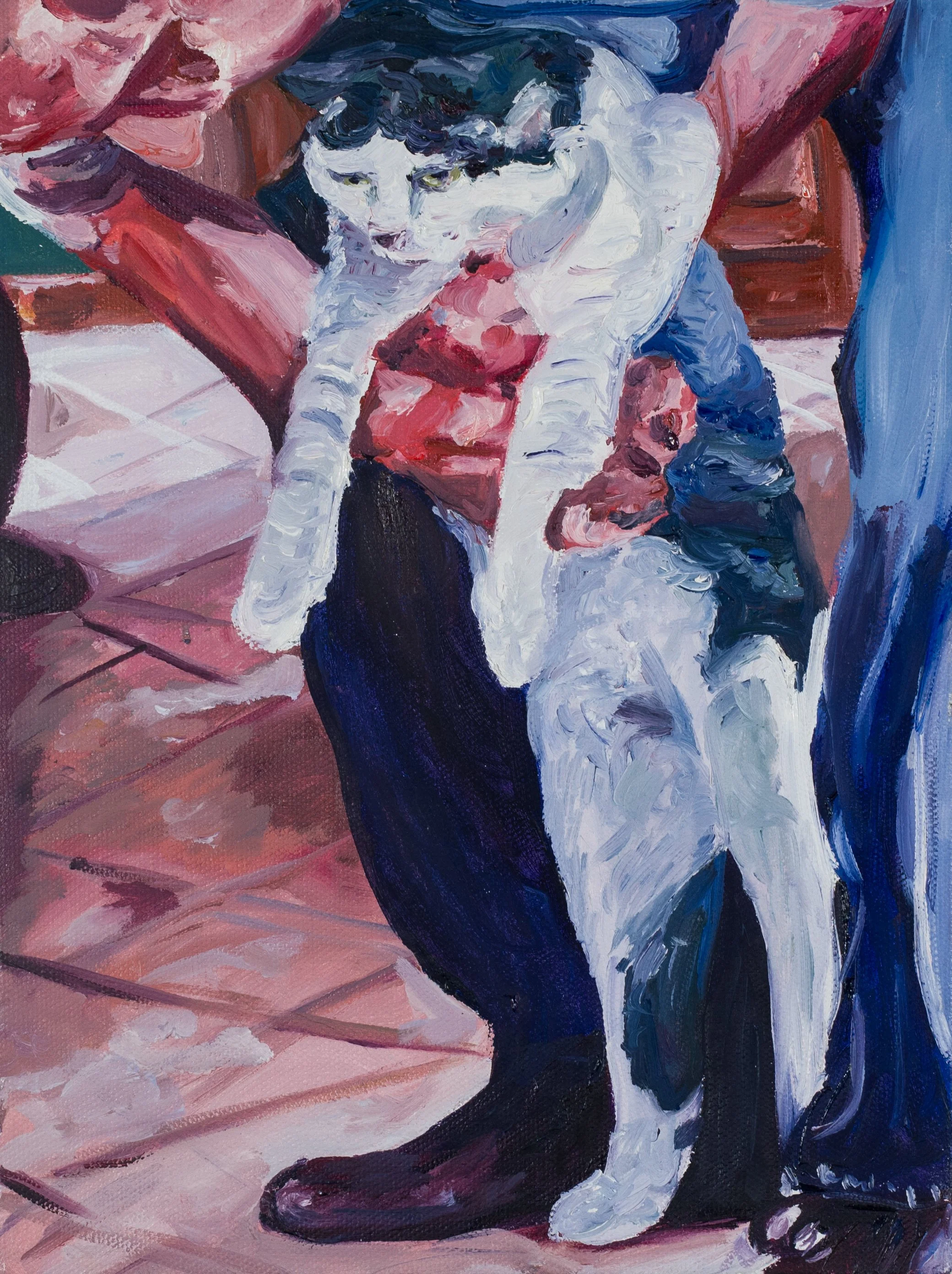 "Charlie's Belly Rubs” 9x12 inches, oil on stretched canvas