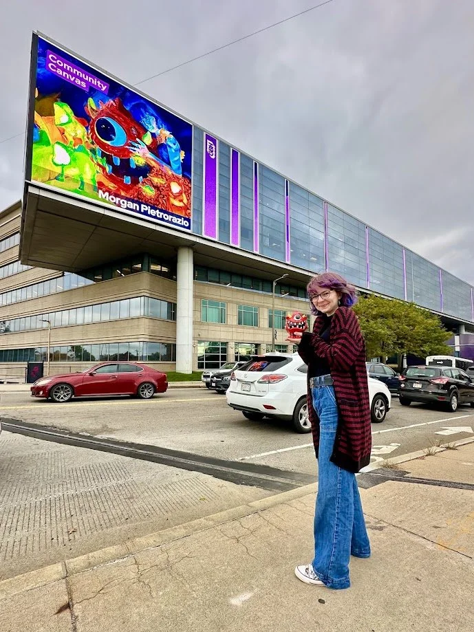 In the Glow of Her World featured on GBH’s Community Canvas over the Mass Pike. 2025.