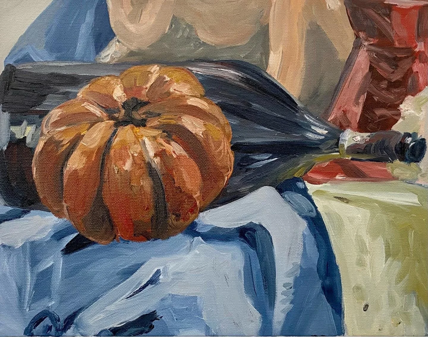 “Pumpkin Four” 9x12 inches, oil on stretched canvas.