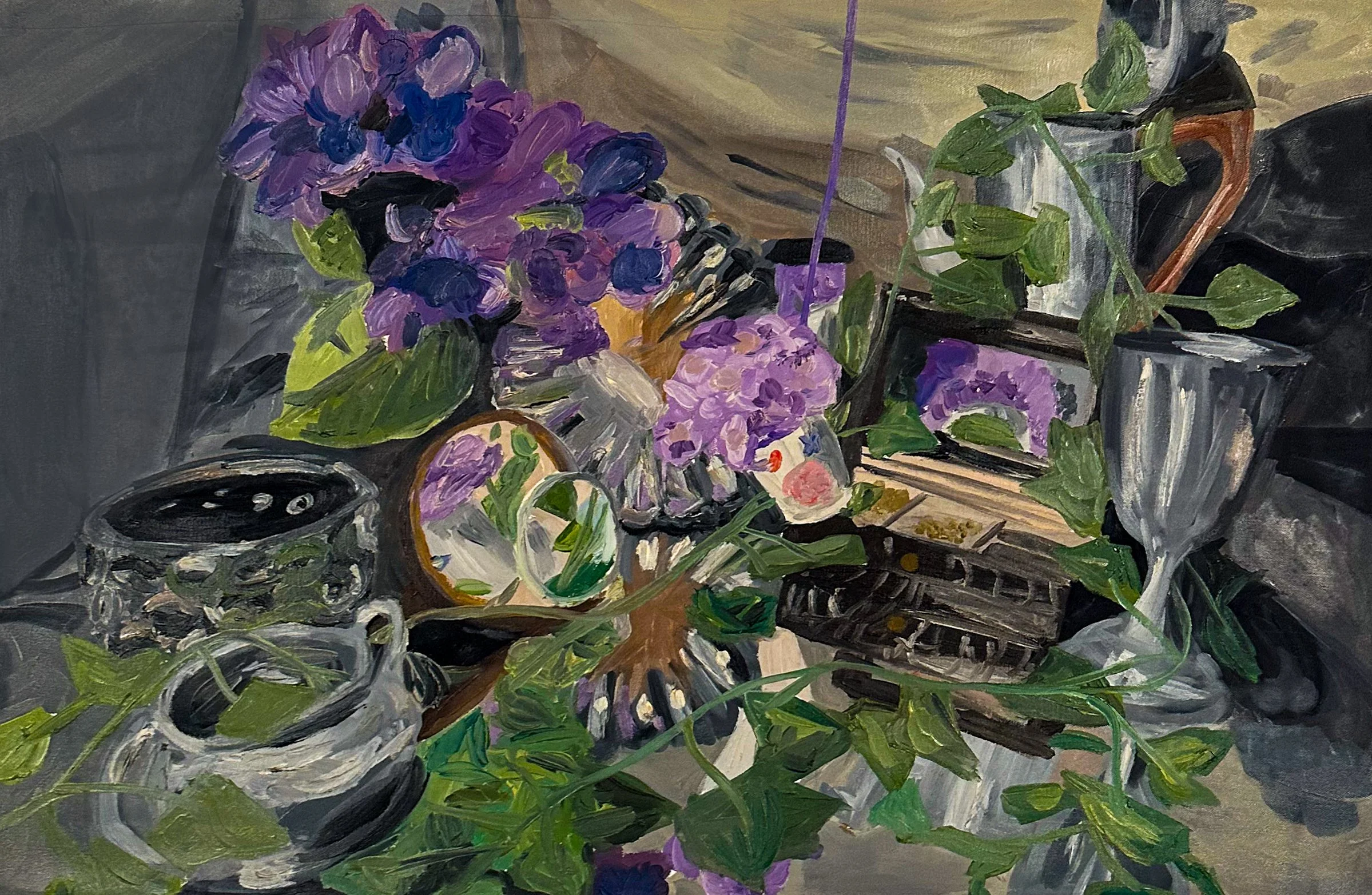 “Congestion Through Reflection” 20x30 inches, oil on stretched canvas.