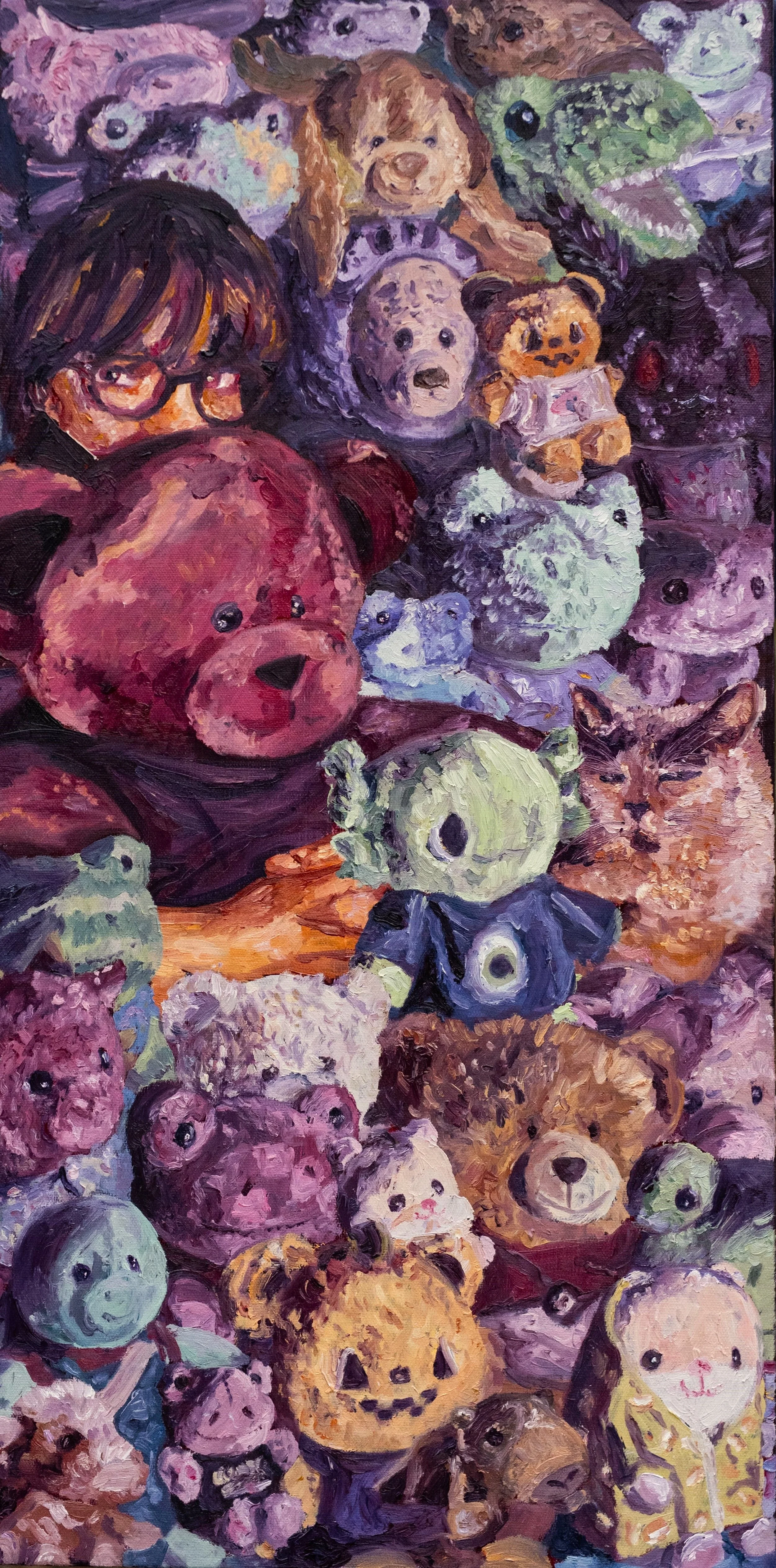 "Crowd Comfort" 30x15 inches, oil on stretched canvas.