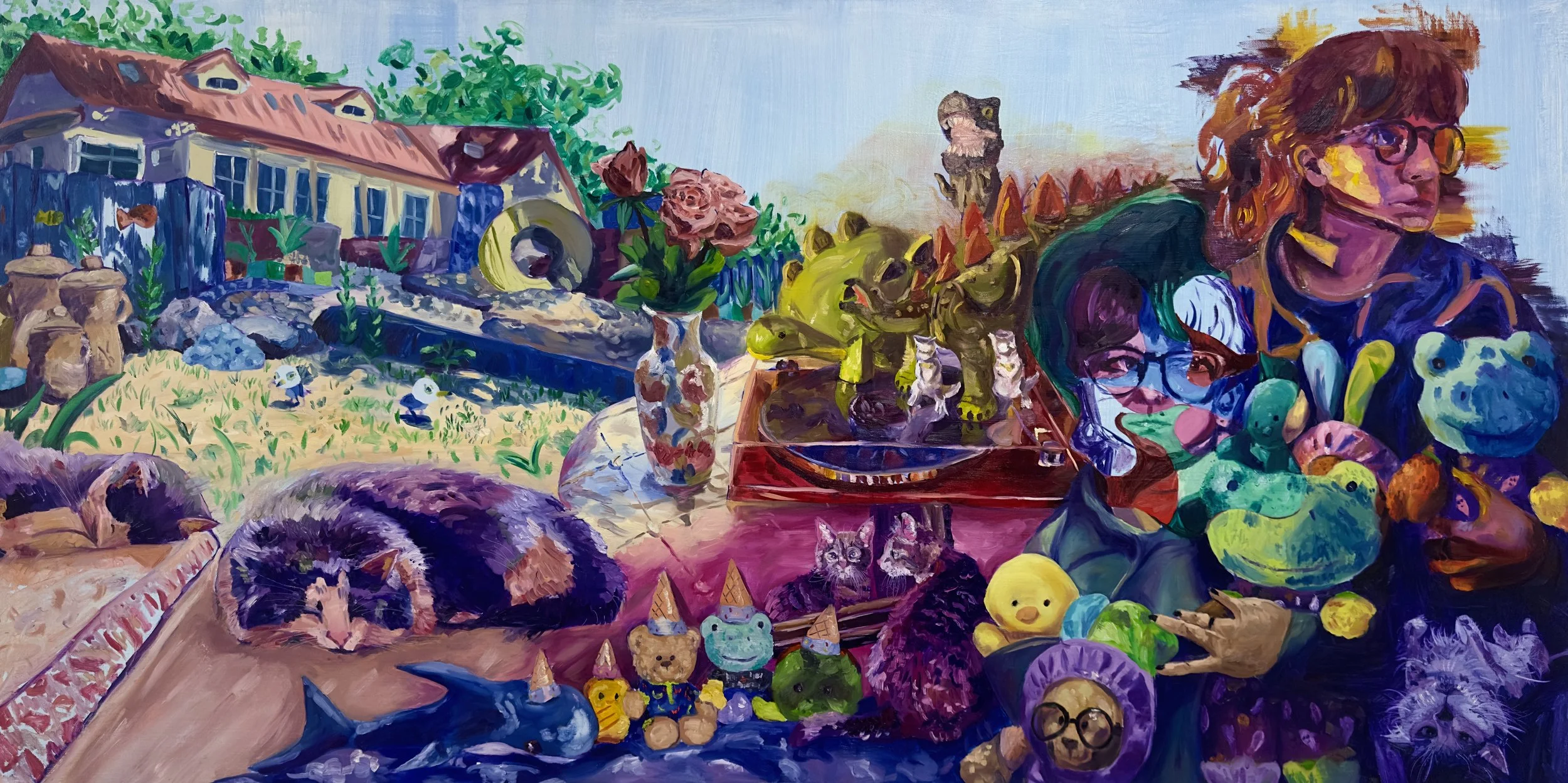 “Focus Spilled” 36x72 inches, oil on stretched canvas. 2025.