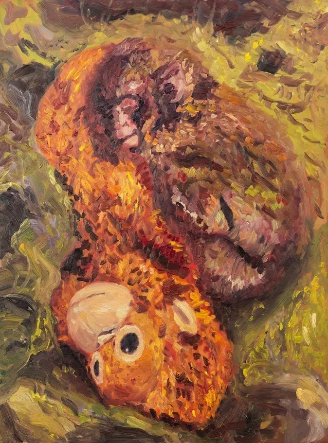 "Punch's Attachment" 12x16 inches, oil on wood panel.