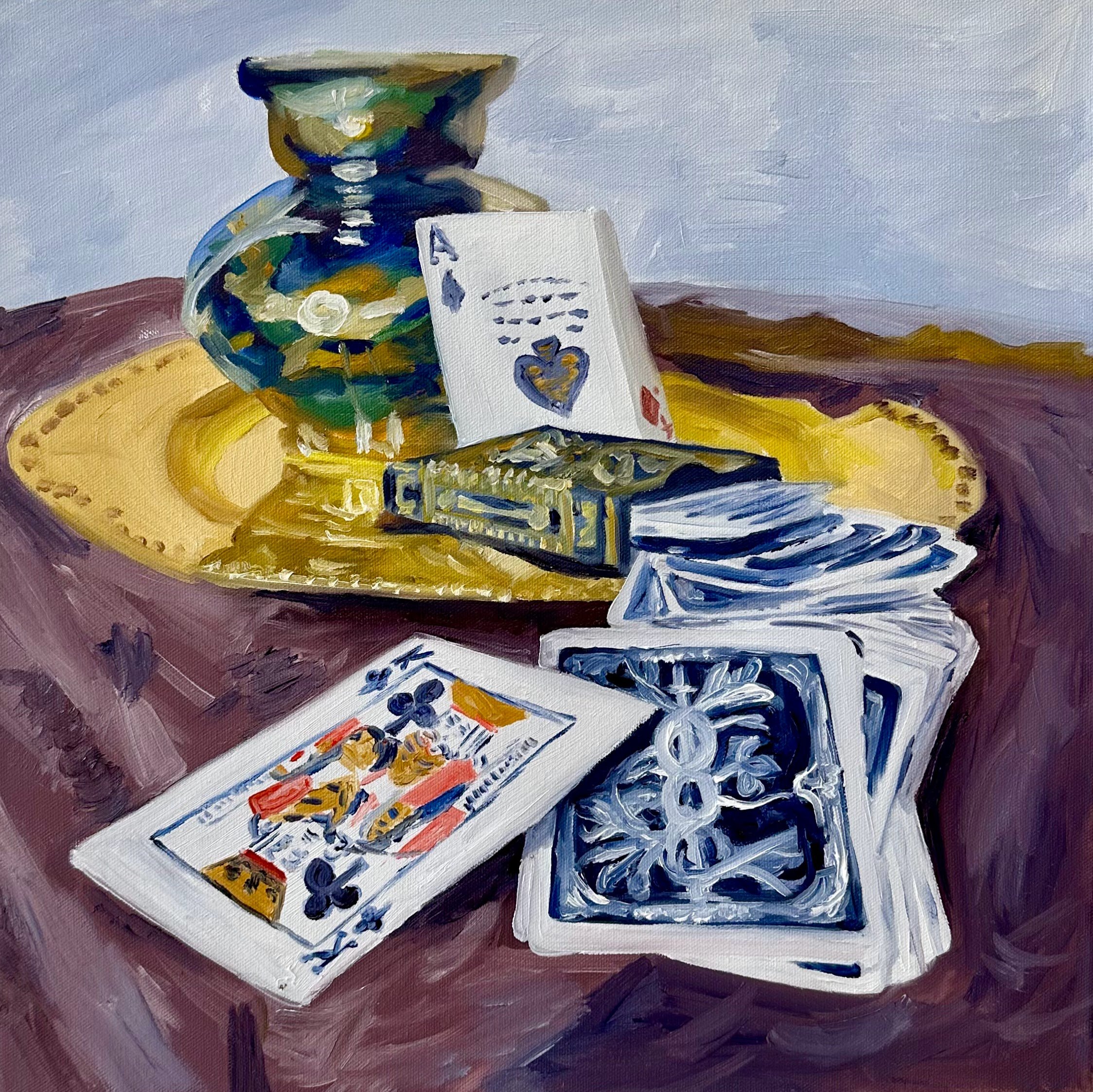 “Cards” 18x18 inches, oil on stretched canvas.