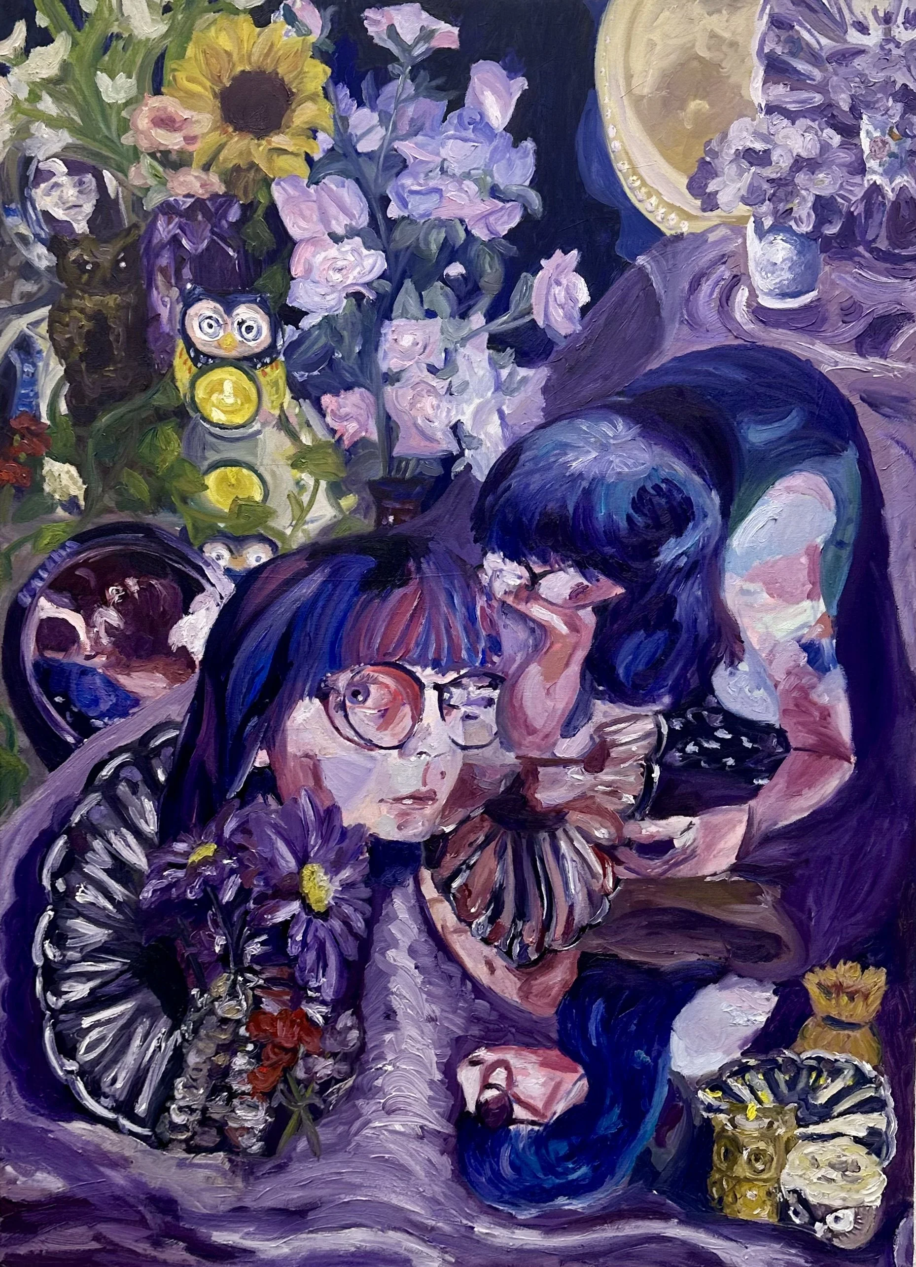 “Self Reflection” 32x44 inches, oil on stretched canvas.