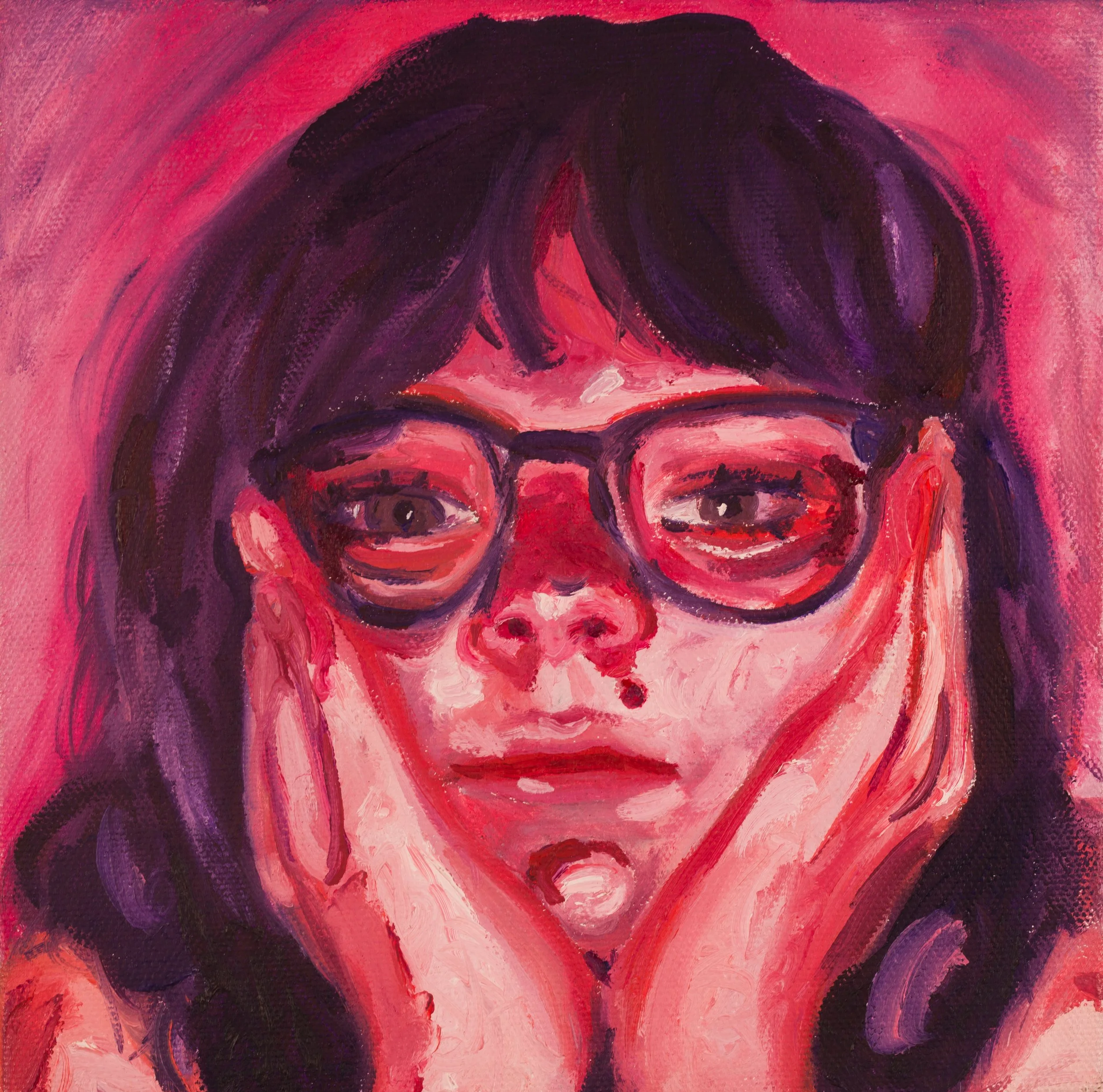 “Adult Person” 8x8 inches, oil on stretched canvas. 2023.