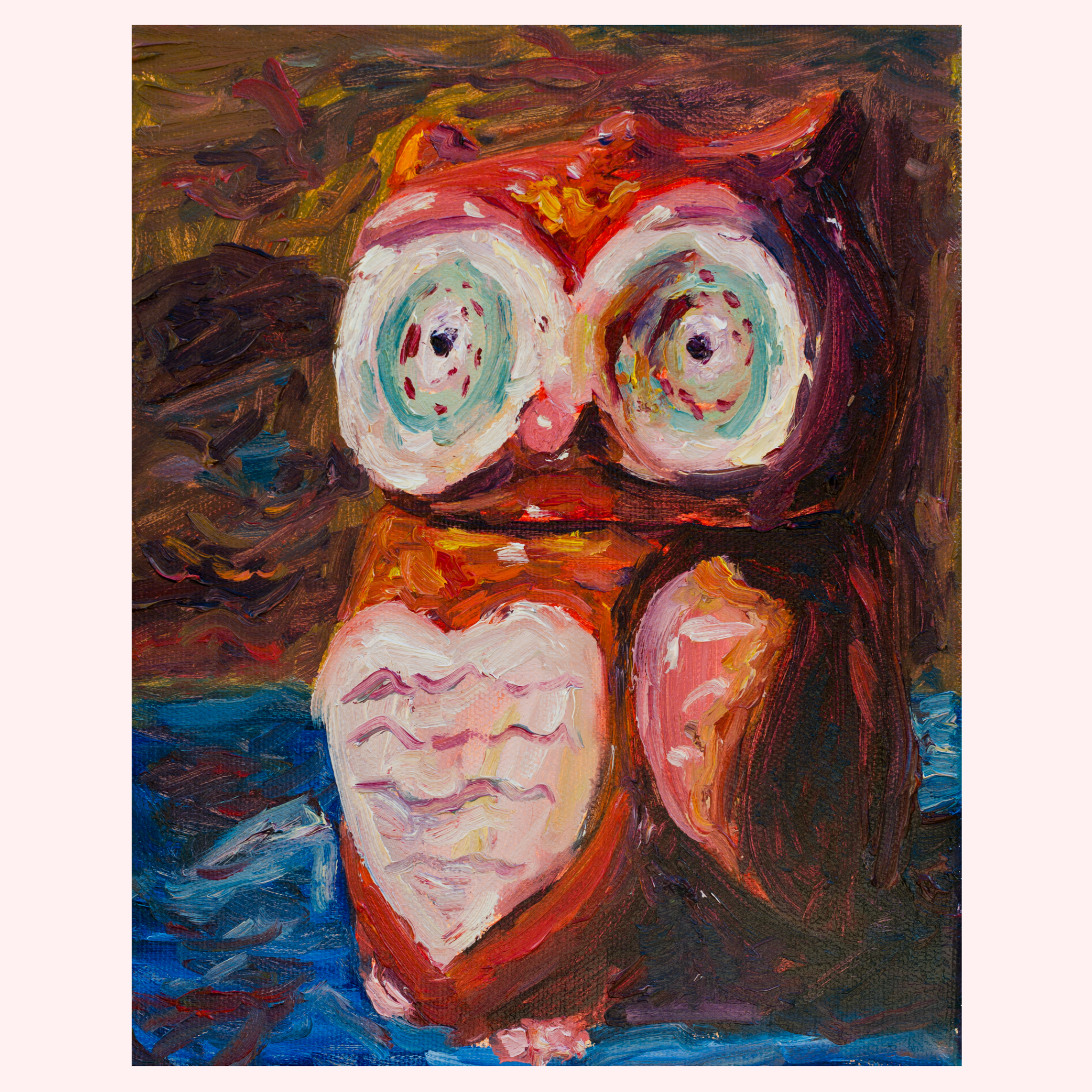 “Red Sweet Owl” Giclée Print