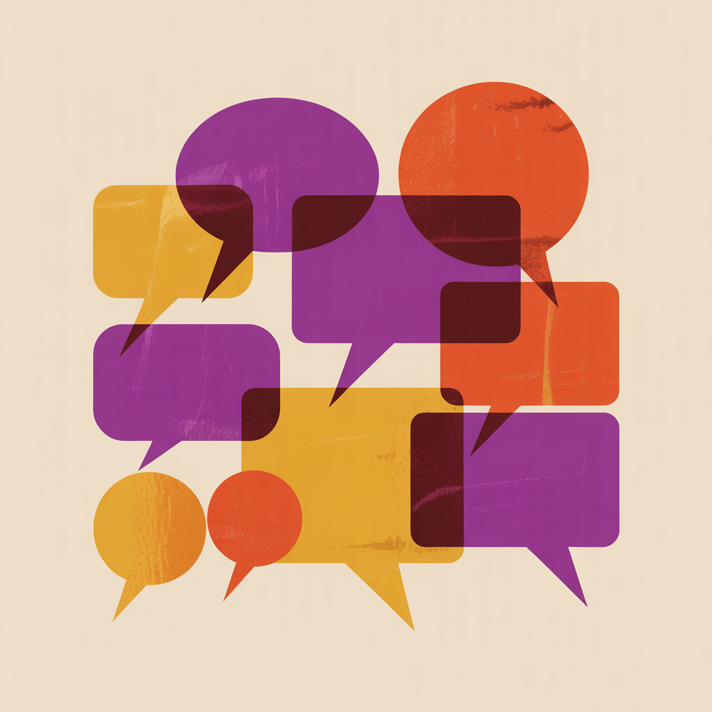 Retro speech bubbles illustration representing social media marketing for small businesses