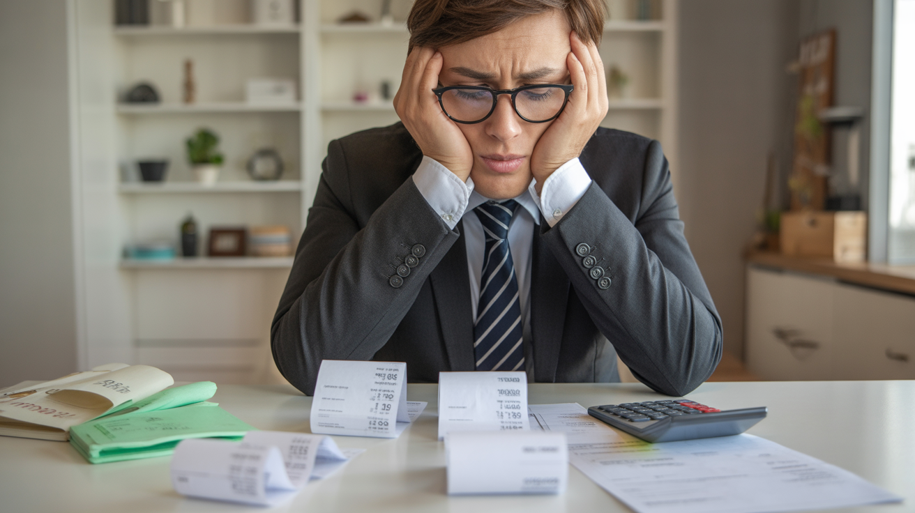 Small business owner frustrated trying to track return on investment from various marketing expenses