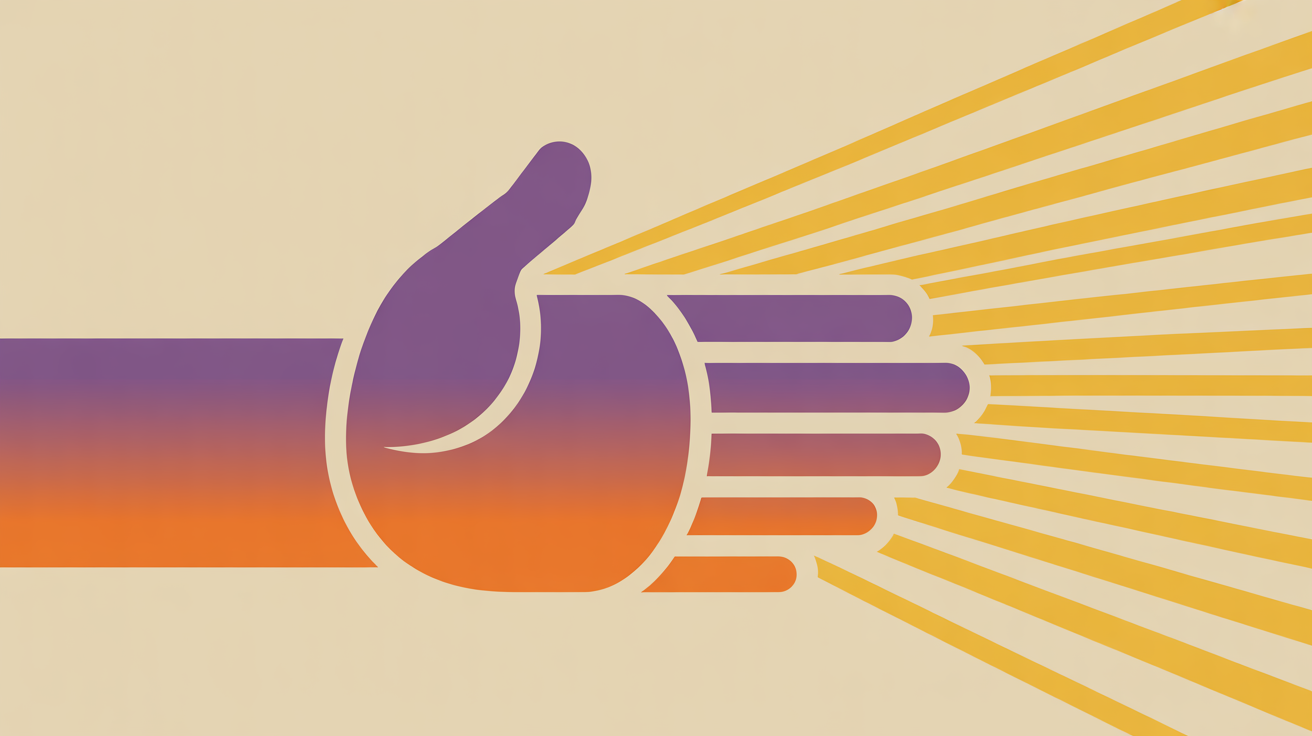 Retro illustration of a helping hand reaching out representing partnership and affinity program marketing assistance