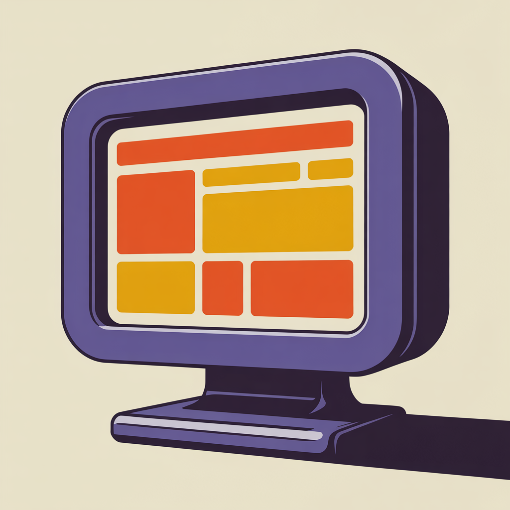 Retro computer monitor illustration representing website design services for small businesses
