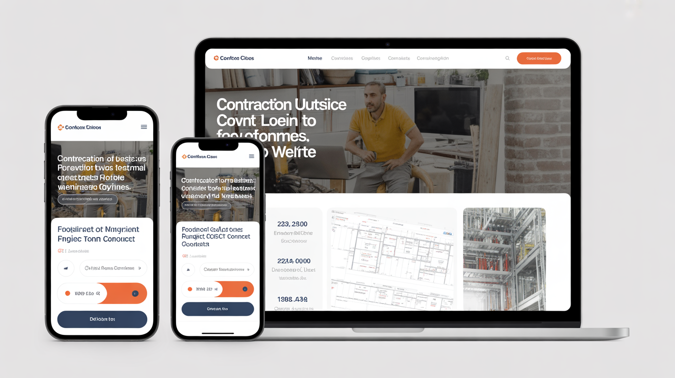 Contractor website conversion optimization showing lead generation funnel and professional business operations integration for effective customer acquisition